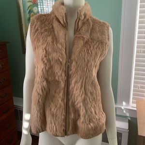Rabbit fur and wool vest